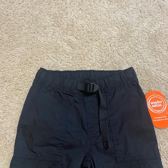 Wonder Nation Boys Buckle Cargo Jogger Pants Black Husky Sz XS (4-5) New - Picture 2 of 5